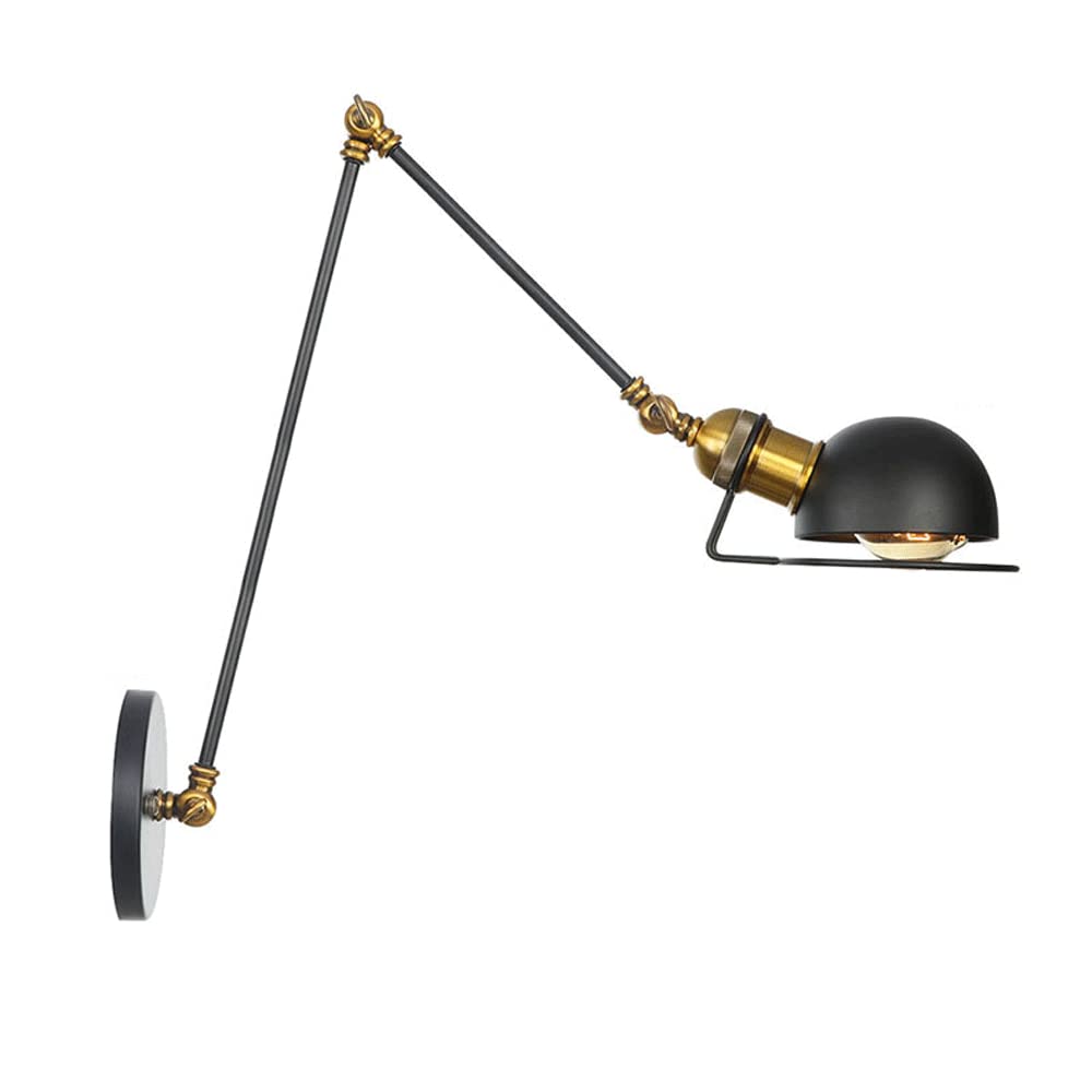 FYZDLAOR Lighting Industrial Vintage Style 1 Light Wall Sconces Adjustable Swing Arm Wall Sconce,for Dining Room,Living Room,Foyer, Coffee Shop,etc(E27)