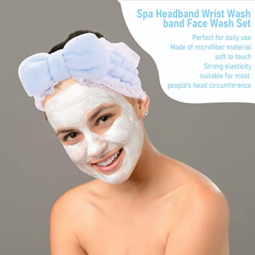 Sibba 1 Pc Makeup Headband Spa For Face Washing Skincare Wash Skin Care Make Up Towel Wrap Fluffy Head Band Holder Facewash Cute Hair Bands Beauty Accessory Women (Blue) #TOP4