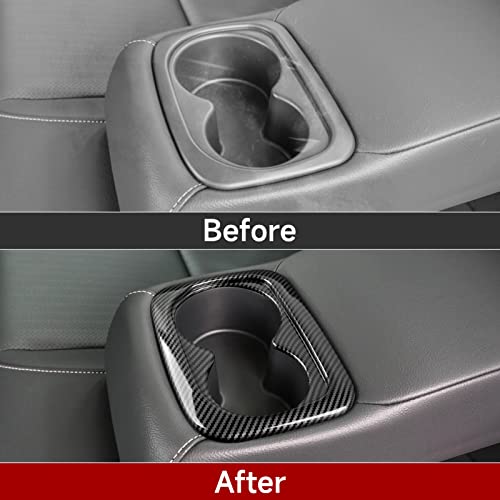 Image of Car Cup Holder Water Cover Decals for 2022-2026 Honda Civic 11th Gen Accessories ABS Carbon Fiber Stickers