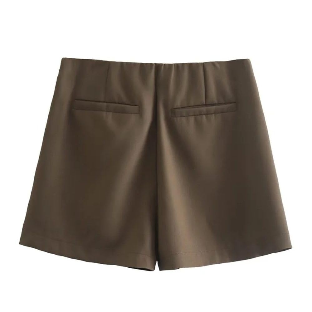 Jupe Courte Femme - Jupe-Short Asymétrique Taille Haute pour Femmes, Fermeture Éclair Au Dos, Élégante, Solide, Slim, pour Le Bureau