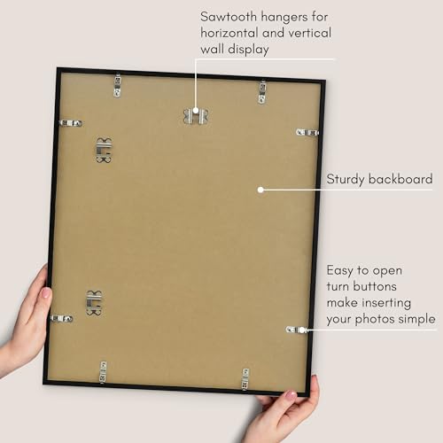 Americanflat 17x20 Picture Frame with Polished Plexiglass - Streamline Collection - Thin Border Picture Frame for Wall Display - Hanging Hardware Included - Black