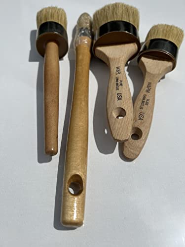 Chalky Brushes Bundle Of 4. Chalk Wax And Paint Bundle Chalk Master Set!!!! Large Diy Painting And Waxing Tool | Smooth, Natural Bristles | Folk Art, Home Décor, Furniture, Stencils | Reusable. #TOP4