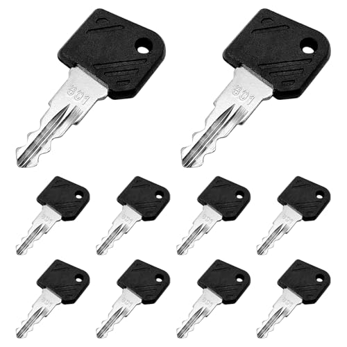 10 chiavi impilabili 801 per macchine da costruzione per carrelli elevatori linde, cucitrice elettrica, chiave di accensione 801, compatibile con carrelli elevatori linde ant