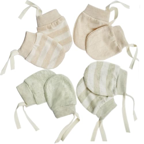 Cute Boys Girls Cotton No Scratch Gloves Drawstring Adjustable Mittens for Baby Infants