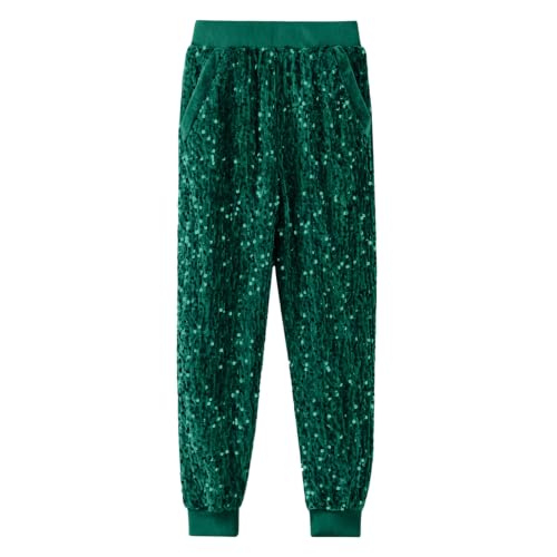 Girls Sequin Joggers Pants Fall Sweatpants Holiday Party Glitter Trousers - image 4