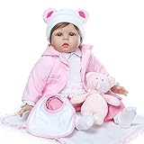 Die Arme und Beine können nach oben und unten bewegt werden, aber nicht verbiegen, und das Baby kann sitzen und sich hinlegen. Die Reborn Puppe entspricht den Sicherheitsanforderungen von ASTM F963 und EN71 ab 3 Jahren