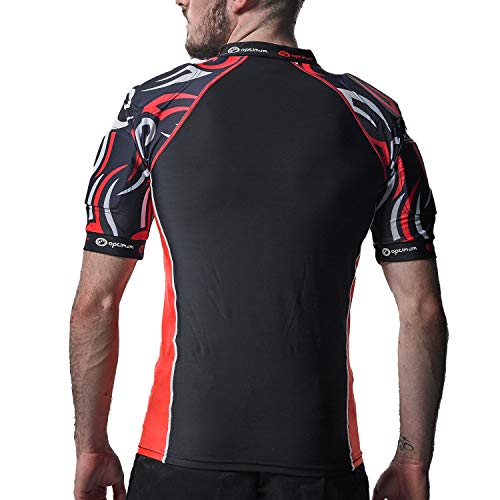 Optimum Unisex Senior Razor Protective Top – EVA Padding Protection, Rugby Approved Lightweight And Breathable Protective Top – Black/Red (Large - View #9
