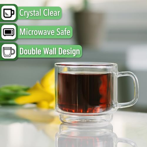 Set de 4 Mugs Apilables de Vidrio Térmico 12 oz miniatura 4