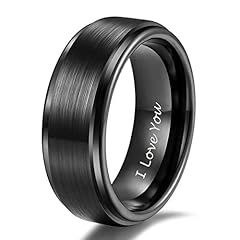 8mm Black I Love You(Step Edge)