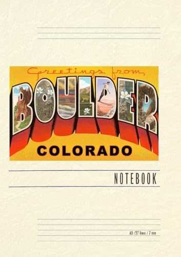 Vintage Lined Notebook Greetings from Boulder, Colorado