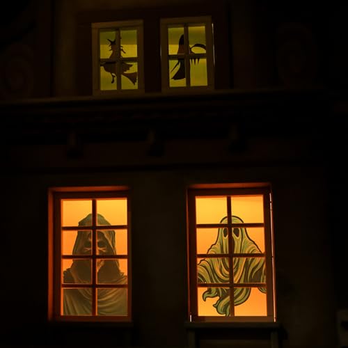 2 pcs halloween window projector 62534 x 3534 holographic rear projection screen set portable fabric double sided projector screen for projecting halloween videos haunted windows film night