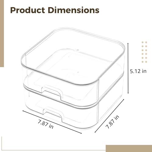 Clear Storage Drawers, Double Layer 7.9 x 7.9 x 5.1 in Plastic Makeup Organizer with Drawers for Cosmetics, Desk, Counter, Cabinet, Office, Bathroom, Space Saving Storage for Daily Use - Image 3