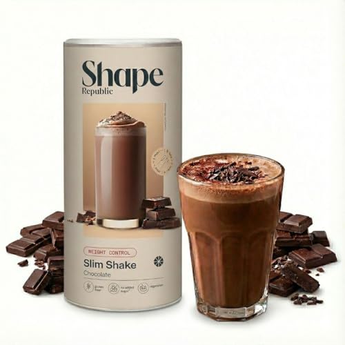 SHAPE REPUBLIC Slim Shake Schokolade Mahlzeitersatz Shake - 14 Shakes pro Dose - Proteinreich Glutenfrei - Diät Shakes zum Abnehmen