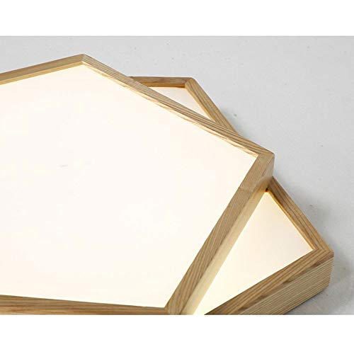 Lustre LED scandinave en bois double couche à intensité réglable - 7