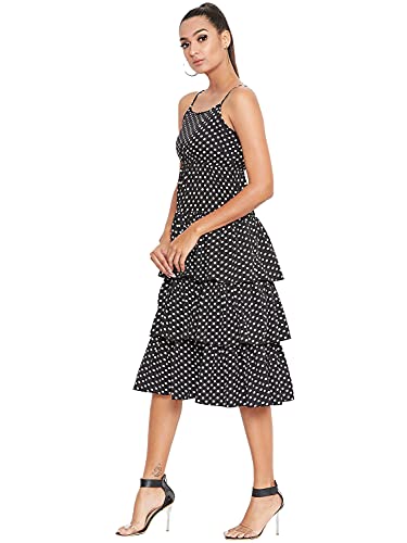 Image of Fashion Fly Girls Polka Dot Printed Strappy Layered Dress