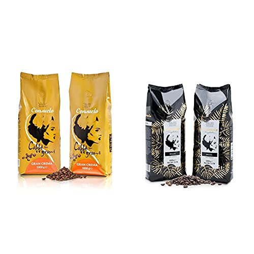 Consuelo Gran Crema Café en grano italiano, 2 x 1kg & Café en grano - Brasil - 2 paquetes de 1 kg Cover
