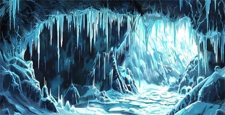 BATRUG 30X18IN Ice and Snow Background Aquarium Background, 3D Image of Underwater Fish Tank Decoration, Cave Icicle Greenery Terrarium Background with 10 EVA Double-Sided Tape