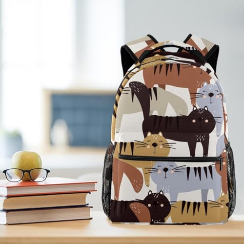 Sac à dos d'école design chats joyeux pour les sorties de week-end - 5