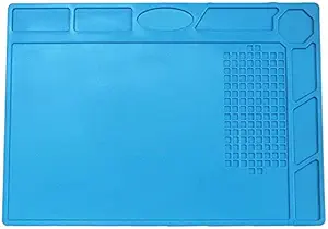 Ellozia New Heat Insulation Silicone Repair Magnetic Soldering Mat - Heat Resistant 500 degreeC Electronics Workbench for Soldering Iron, Phone and Computer Repair | 320 X 230 mm | Pack of 1