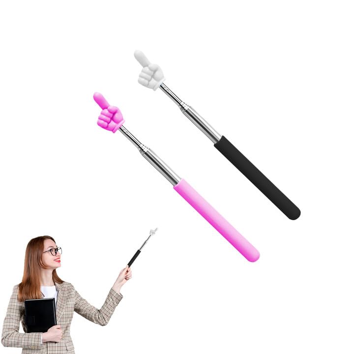 2 punteros telescópicos para profesores, puntero de mano extensible, puntero retráctil para enseñanza en el aula, mini herramienta de puntero para profesores de escuela primaria de jardín de infantes