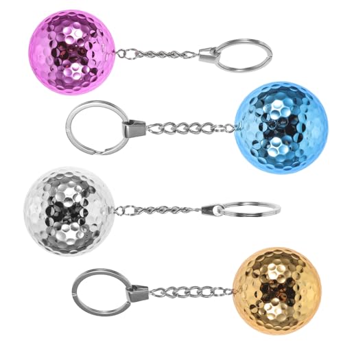 Porte-clés balles de golf en métal lot de 4 accessoires décoratifs