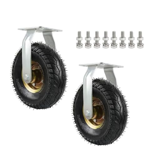 Roulettes robustes en caoutchouc lot de 2 pivotantes silencieuses pour déplacer vos meubles