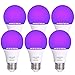 AUROHOPE 6 PAQUETS d'Ampoules LED à Lumière Noire, A19 9W E26/E27 Base Moyenne, Niveau UVA 385-400nm, AC 85V-265V, pour la Nuit de Lumière Noire, la Peinture sur Corps, les Affiches Fluorescentes