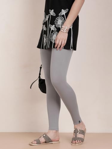Image of TWIN BIRDS Super Stretchable Cotton Elasthane Fabric Ankle Length Leggings for Women