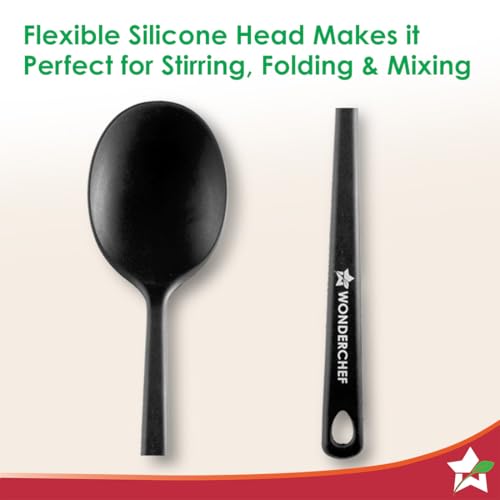 Image of Waterstone Silicon Spoon | Stainless Steel Core | Food Grade Silicone | Ideal Depth | Use for Cooking and Serving Gravies, Dals, etc. | Non-Stick, Flexible, Heat Resistant, Stylish Design