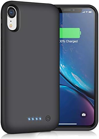 Battery Case for iPhone XR, 6800mAh Portable Charging Case for iPhone XR Rechargeable Backup External Battery Pack Extended Battery Protective Charger Case(6.1inch)-Black
