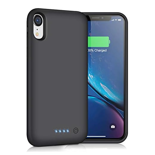 Battery Case for iPhone XR,Trswyop 6800mAh Portable Charging Case for iPhone XR Rechargeable Backup External Battery Pack Extended Battery Protective Charger Case(6.1inch)-Black