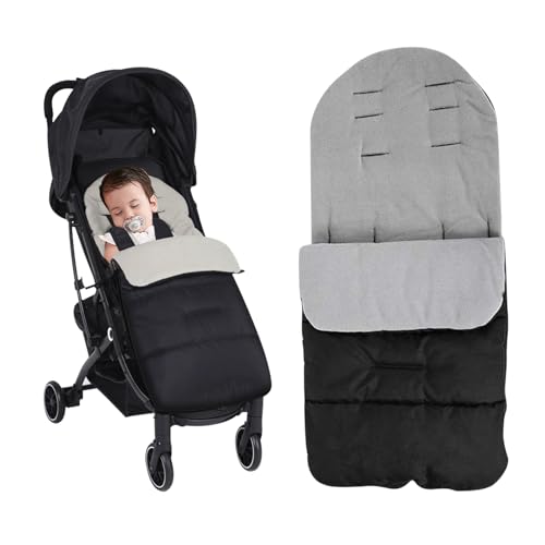 Saco de dormir para bebé de invierno, saco universal para silla de paseo Sacos de Abrigo para Carritos Saco de Dormir Universal para Bebé Antideslizante, Impermeable y Fría, Desmontable (gris)