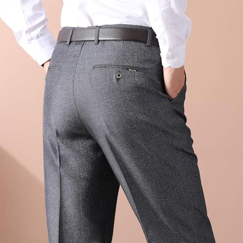 Cambkatl Men's Winter Fleece Lined Thermal Dress Pants, Straight Leg Business Casual Work Suit Trousers with Pockets4