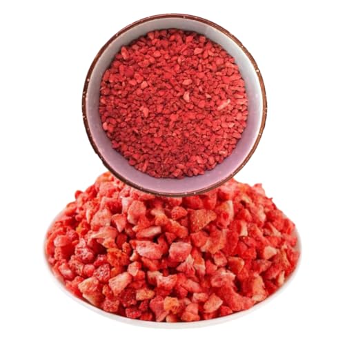 イチゴフリーズドライイチゴチップイチゴ丁カリカリ果菜カリカリ雪花カリカリベーキング食品結晶ケーキ飾りイチゴドライ保留イチゴの本来の味正味含量砂糖漬け果樹ドライレジャー食品 (3-4mm, 100g)