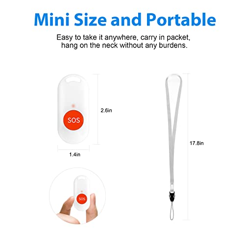 Caregiver Pager, 600Ft Wireless Emergency Call Button Alert System 58 Chimes Waterproof Sos Call Bell Nuring Alarm For Home/Elderly/Patient/Disabled #TOP3