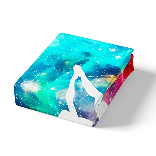Homewish Gymnastics Lovers Duvet Cover Single Size Gymnast Sports Bedding Set Starry Sky Outer Space Comforter Cover Gymnastics Silhouette Quilt Cover Gymnast Gifts For Girls Teens Women Red Blue - Image 4