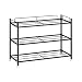 Stojak na buty 3 Poziom Czarny Buta I Bagażnik Organizator Rack Kutował Metalowy Stojak Na Buty Z Ogrodzeniem Półka Do Butów Do Wejścia, Błotno Półka na buty (Color : 60cm/23.6in)