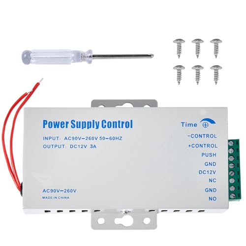 Control de la Fuente de Alimentación, AC 110-240V a DC12v 3A para el Sistema de Control de Acceso a la Puerta, Timbre con Vídeo, Lock de Ataque Eléctrico, Candado de Pernos, Cerradura de Electroimán