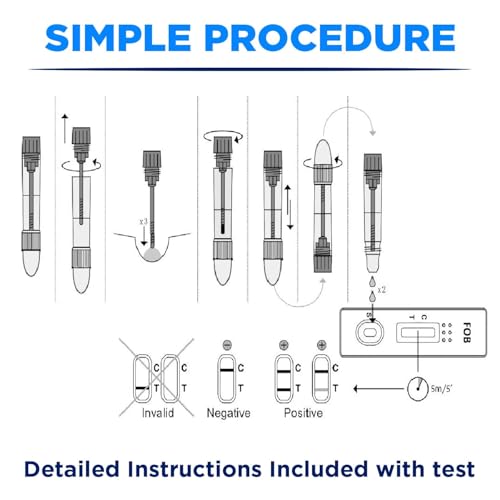 One Step Bowel Test, 1 Test Pack, Colon Faecal Screening Test Kit, Occult Blood in Stools Home Testing, Potential Gastrointestinal Concerns, Home Bowel (FOB) Health Check