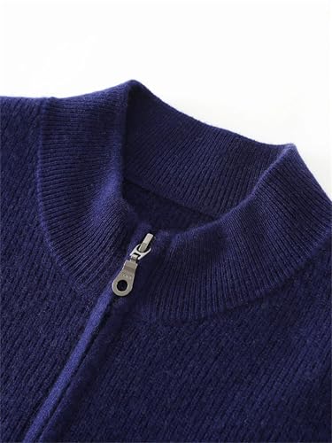 Men's Casual Cashmere Cardigan Full Zip Up Stand Collar Slim Cardigan Winter Thick Warm Knitwear2