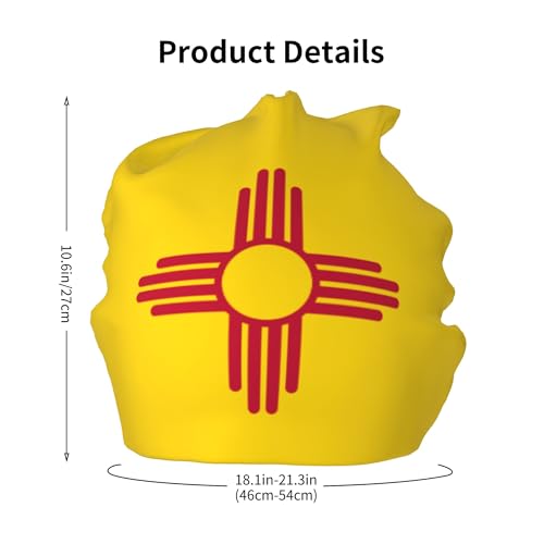 Flag of New Mexico Children Hip Hop Knitted Hat Kids Elastic Leisure Knit Cap Warm Sleep Beanies Black2