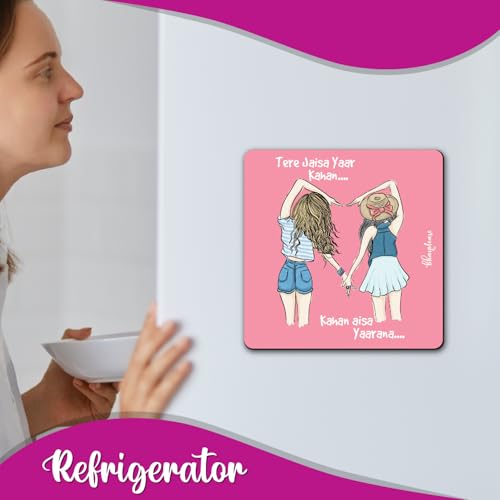 Image of Bhai Please Tere Jaisa Yaar Wooden Fridge Magnet in Hindi | Friendship Day Gift | Funny Fridge Magnet for Friends | Dost Gift | Yaar Gift | Funny Hindi Magnet