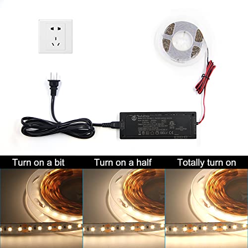 Image of VST 48W LED Power Supply 100V-240V AC to 12V DC, Low Voltage Transformmer with 12V JST Ports, Dimmable LED Driver for LED Strip Lights and Under Cabinet Lights, ETL Listed, White
