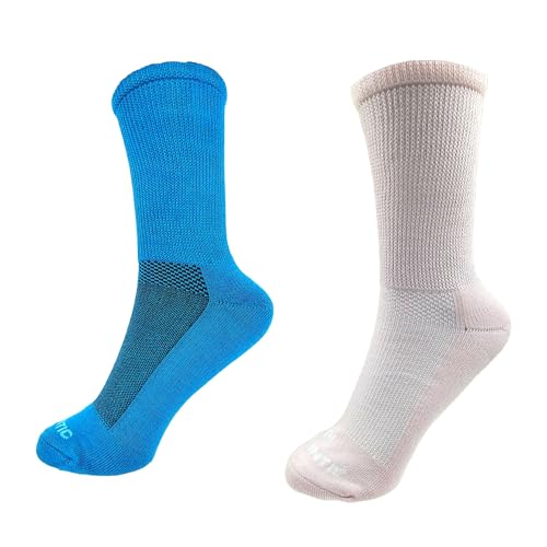 AXONTIC Bamboo Diabetic Socks for UV Protection | Eco-Friendly | Non-irritative Toe Seam | Naturally Antimicrobial | Hypoallergenic | Cushioned | Ventilation Mesh | Pack Of 2 (Pink & Royal Blue)