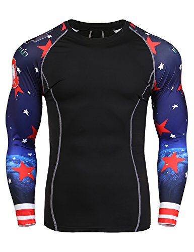 JINIDU Mens Quick Dry Compression Shirt Base Layer Underlayer Top Workout Athletic Gym Long Sleeve T-Shirt
