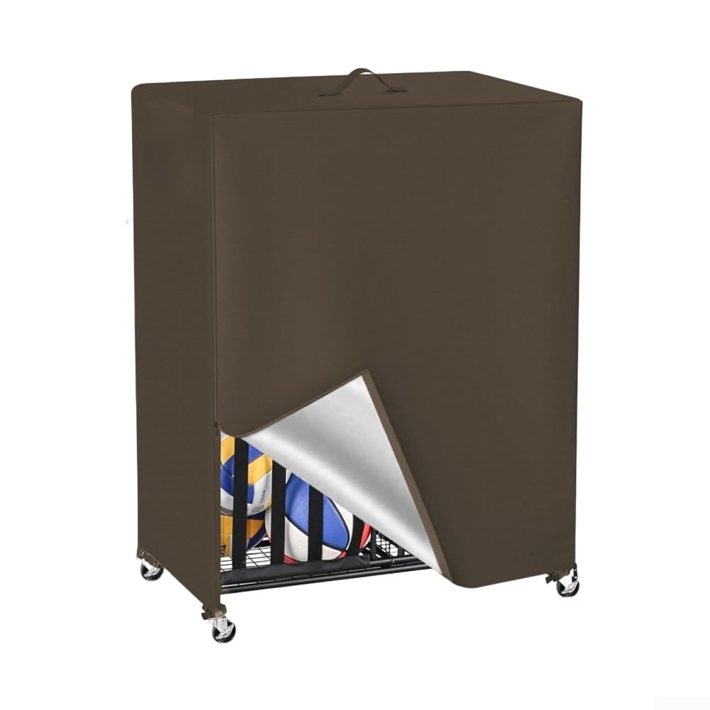 Oxford Cloth Cover for Basketball Storage Rack Protecting Your Sports Equipment from Harsh Weather Conditions and Damage (Brown)