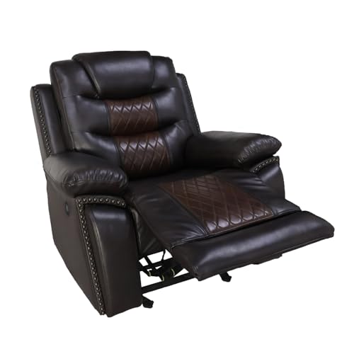 Sillón reclinable Marrón con tapizado cuero sintético miniatura 5