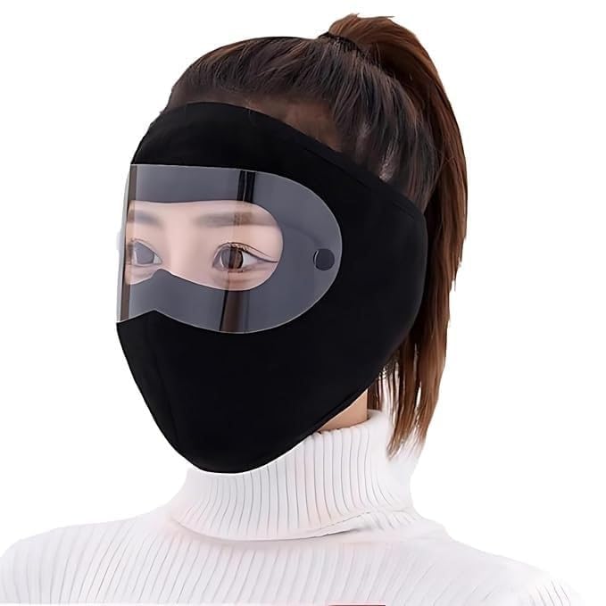 Cotton Unisex Winter Face Mask with Clear Eye Screen | Windproof, Warm, Dust & Sun Protection Mask for Bike Riding, Cycling & Outdoor Use-image-18