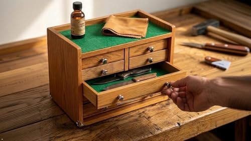 6-Drawer Desktop Chest, Machinist-Inspired Wood Tool Storage image 5
