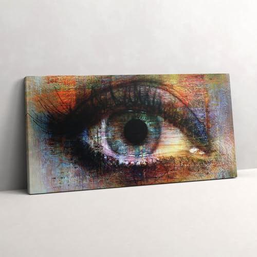 Tableau Street art oeil texturé grand format peinture sur toile art mural 120x60